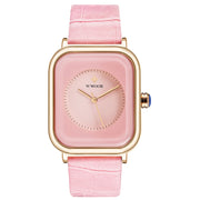 ladies square dial leather strap watch, view 4 - MRSLM