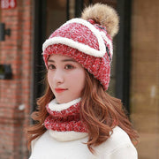 women's knit hat with pom, view 5 - MRSLM