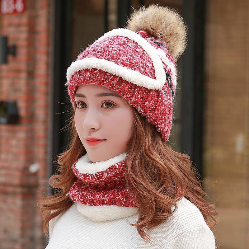 women's knit hat with pom, view 5 - MRSLM