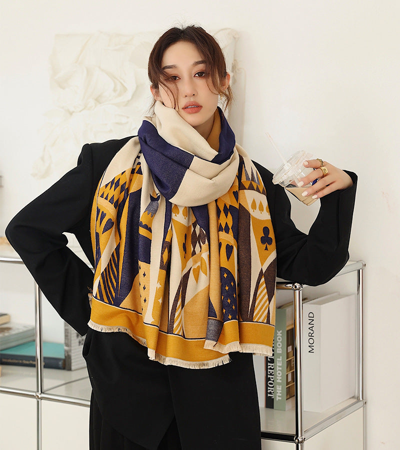 Women's Double Face Faux Cashmere Scarf