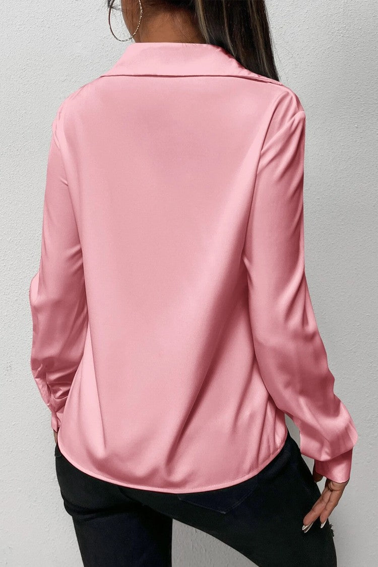 women's casual v-neck long sleeve shirt, view 3 - MRSLM