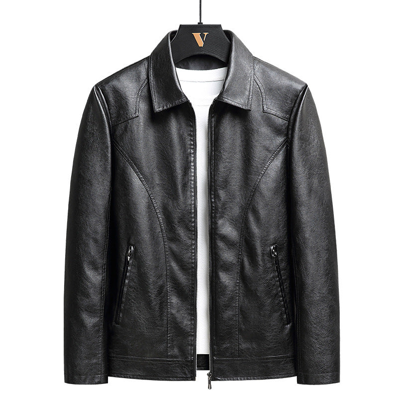 Men's thin faux leather jacket - MRSLM