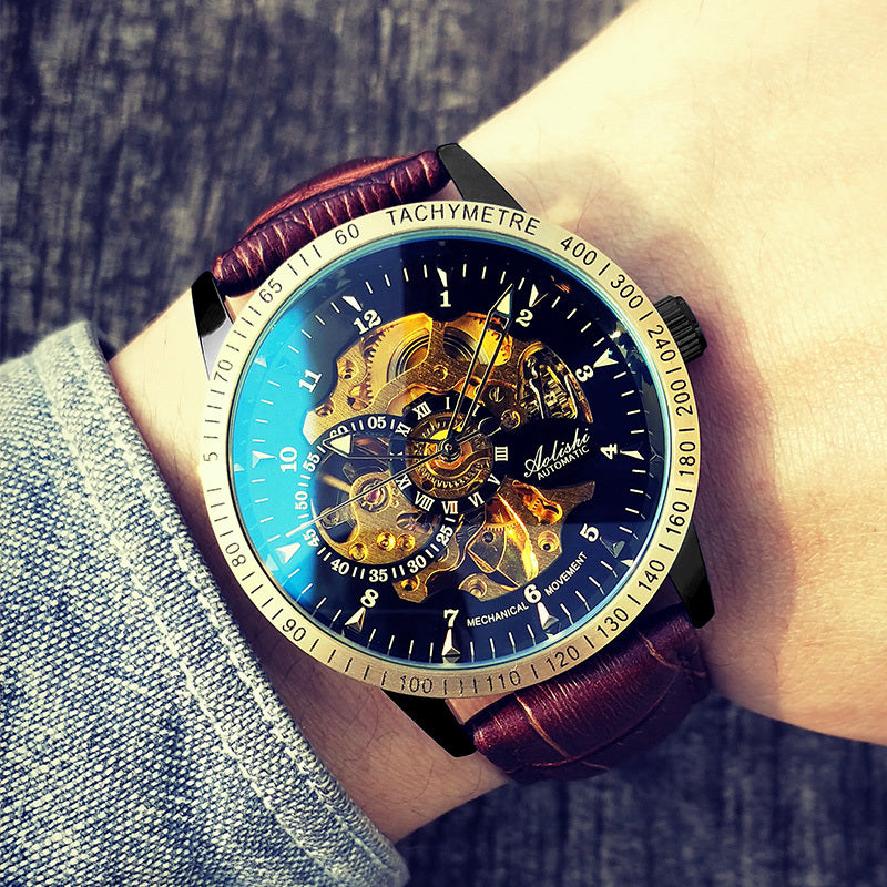 men's automatic hollow mechanical watch, view 9 - MRSLM