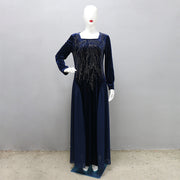 women's chiffon rhinestone evening dress, view 7 - MRSLM