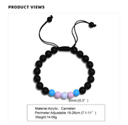 black onyx gender couple bracelet, view 2 - MRSLM