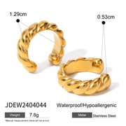 gold plated twine round ear clip, view 2 - MRSLM