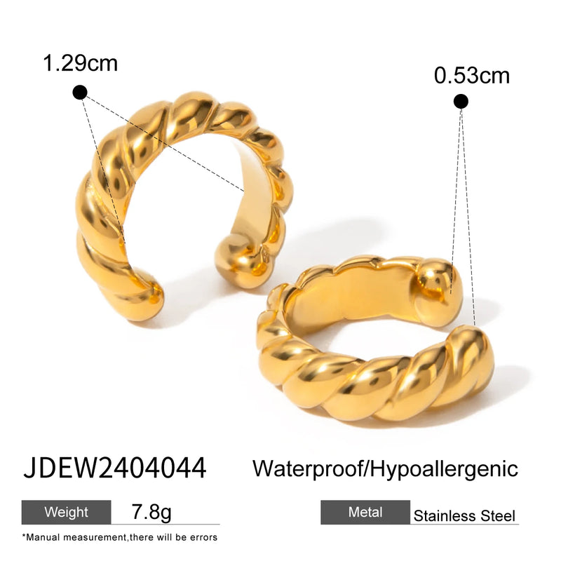 gold plated twine round ear clip, view 2 - MRSLM