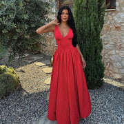 Slim fit V-neck A-line dress - MRSLM