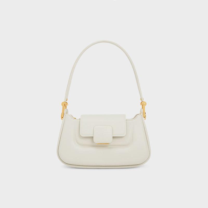 silk-lined TPU crossbody baguette bag, view 3 - MRSLM