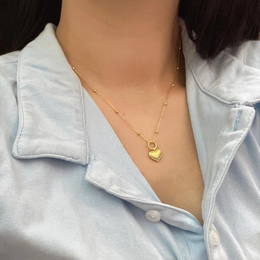 S925 silver geometric heart clavicle chain - MRSLM