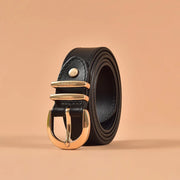 handmade genuine leather belt with horseshoe buckle, view 4 - MRSLM