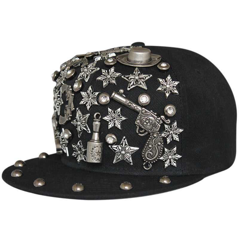 rivet flat brim cap, view 5 - MRSLM