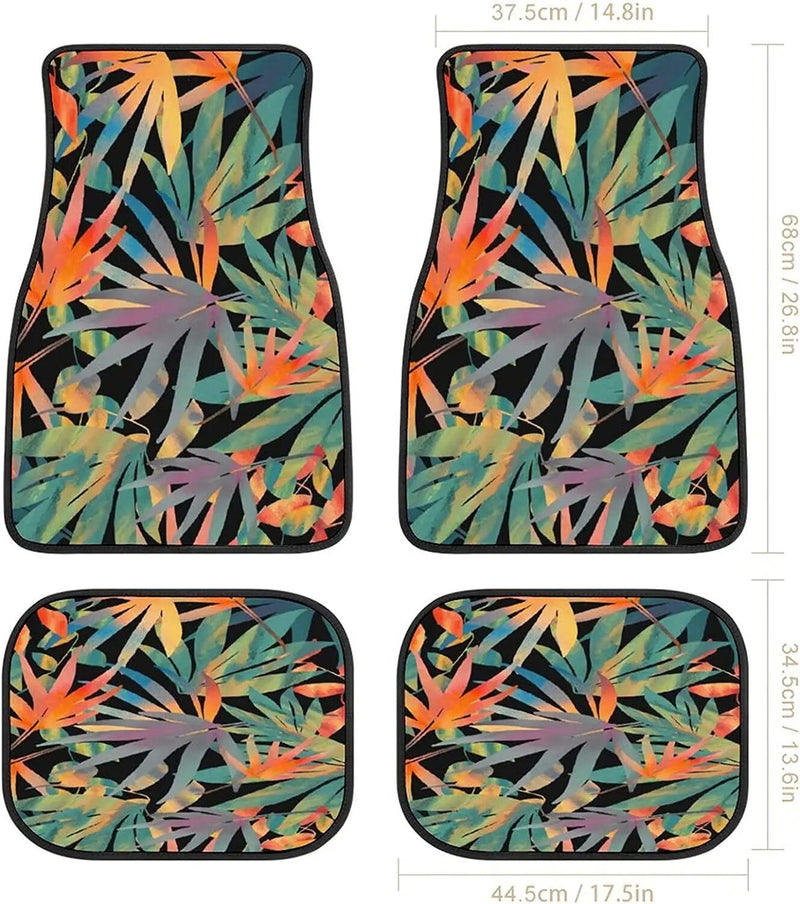 plant print universal car floor mats, view 3 - MRSLM