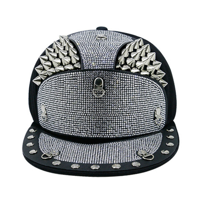Punk armor rivet flat brim hat - MRSLM