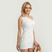one shoulder mini dress for women, view 4 - MRSLM