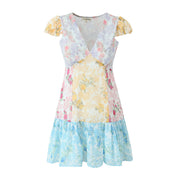 printed chiffon mini dress, view 2 - MRSLM