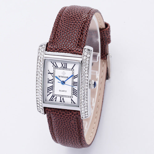 ladies square quartz watch, view 9 - MRSLM