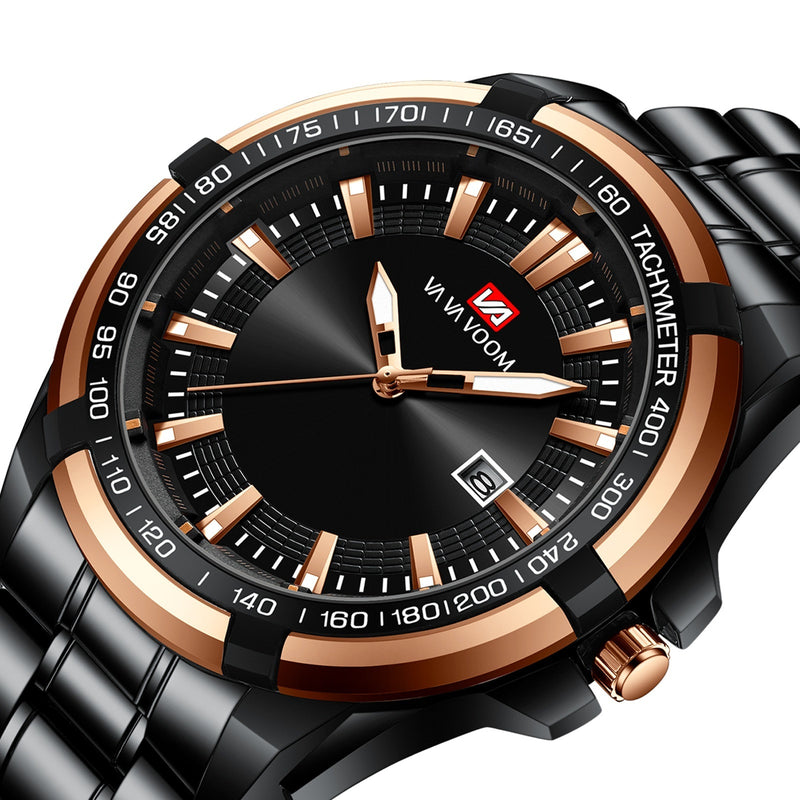 calendar steel band watch, view 3 - MRSLM