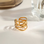 stainless steel multi-layer hollow open ring, view 6 - MRSLM