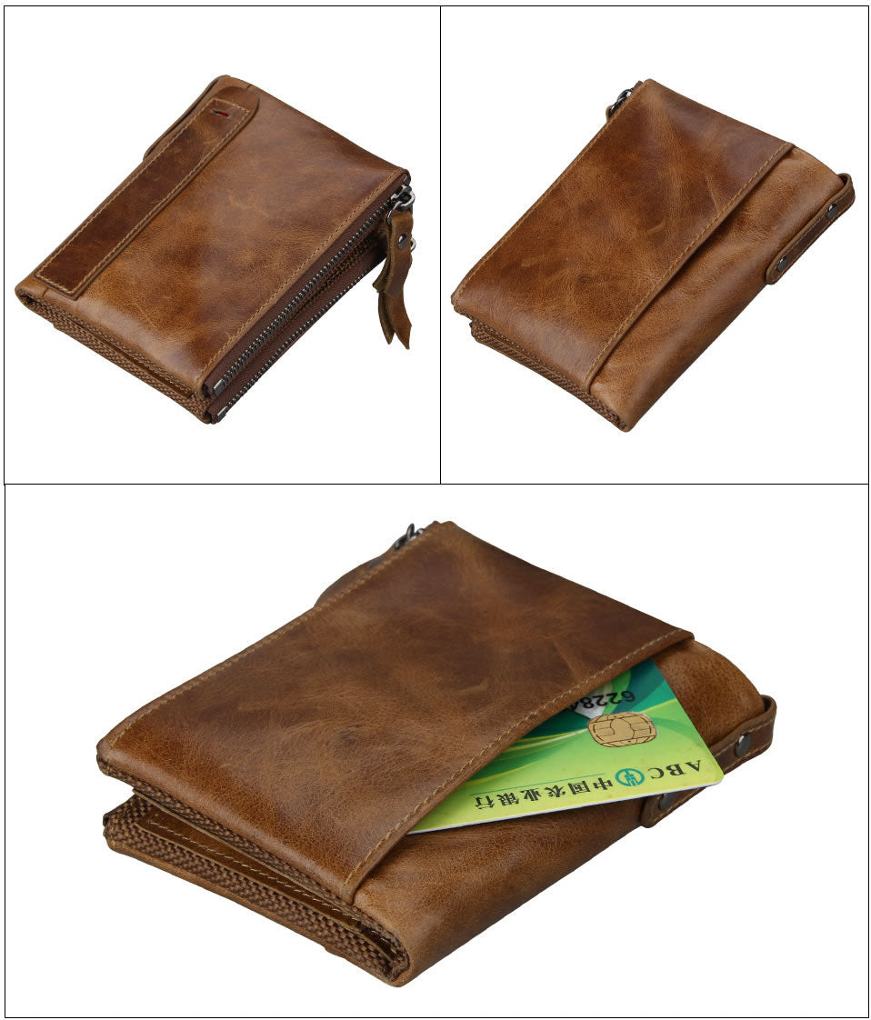 Men's Short RFID Blocking Leather Wallet