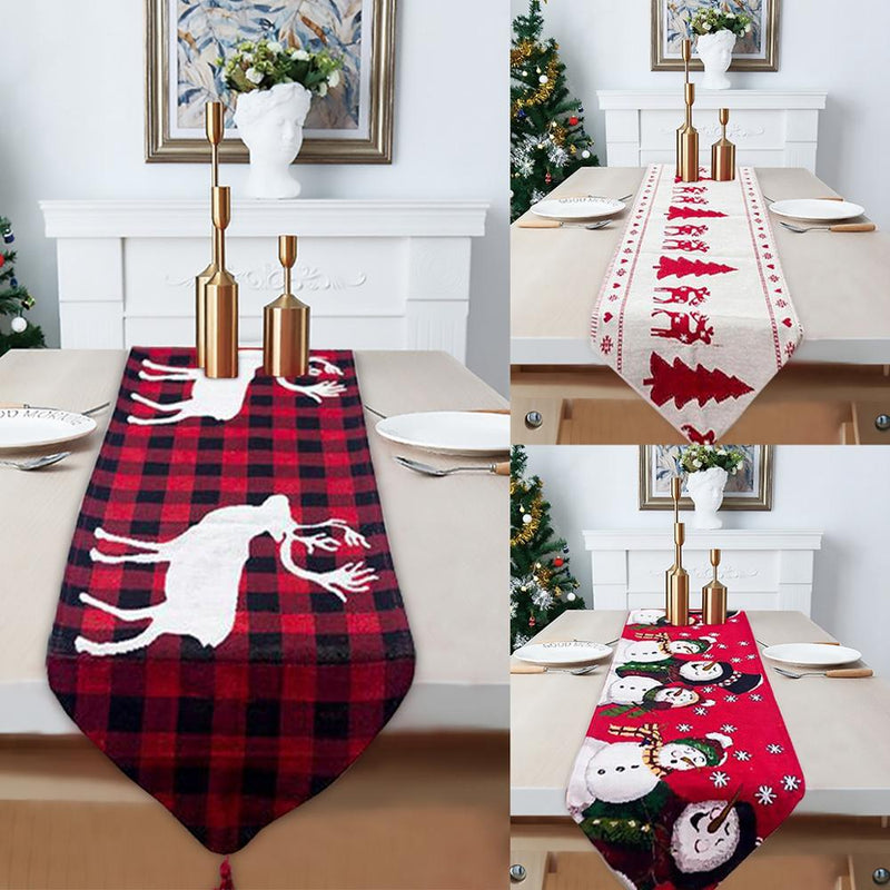 Embroidered Christmas table runner, view 3 - MRSLM