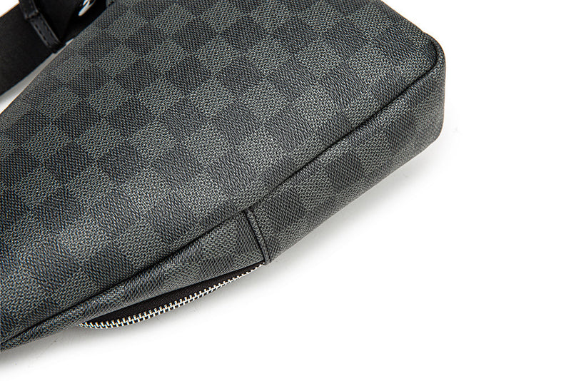 men's plaid messenger bag, view 3 - MRSLM