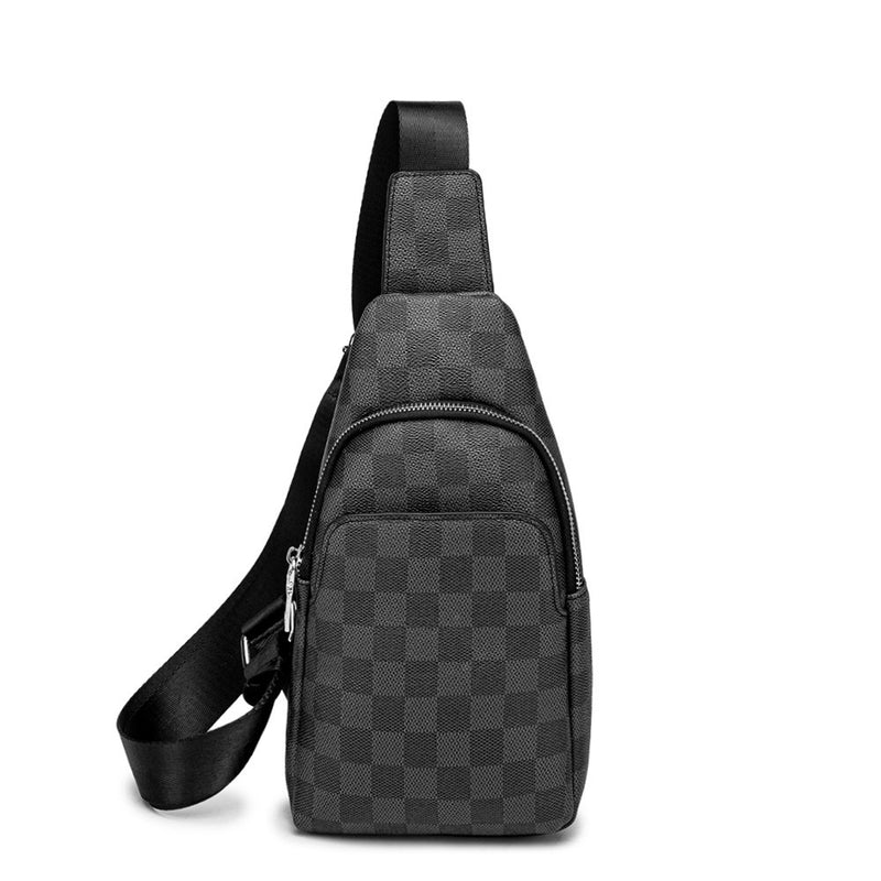 men's plaid messenger bag, view 4 - MRSLM