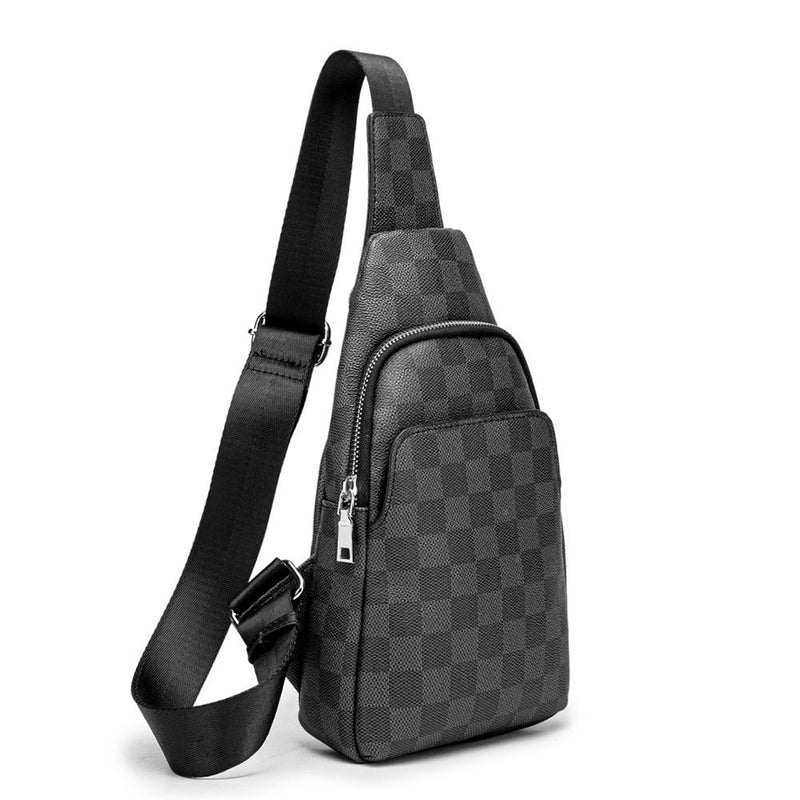 men's plaid messenger bag, view 6 - MRSLM