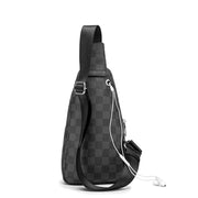 men's plaid messenger bag, view 5 - MRSLM