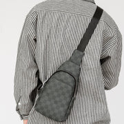 men's plaid messenger bag, view 2 - MRSLM