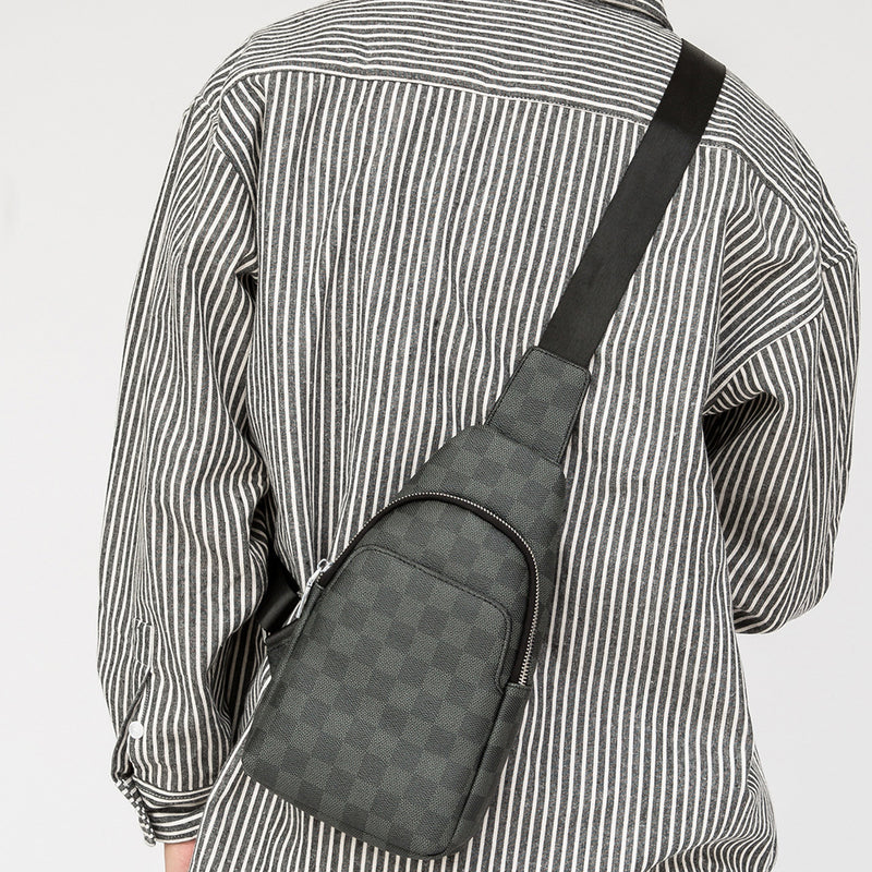 men's plaid messenger bag, view 2 - MRSLM