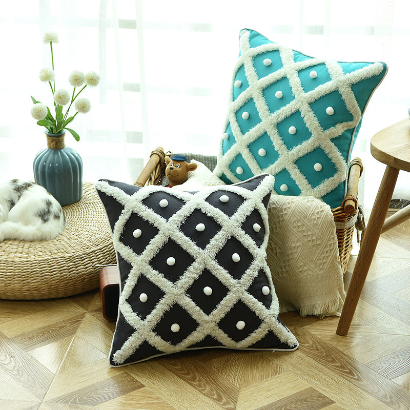 Tufted Moroccan-style pillow cover, view 3 - MRSLM