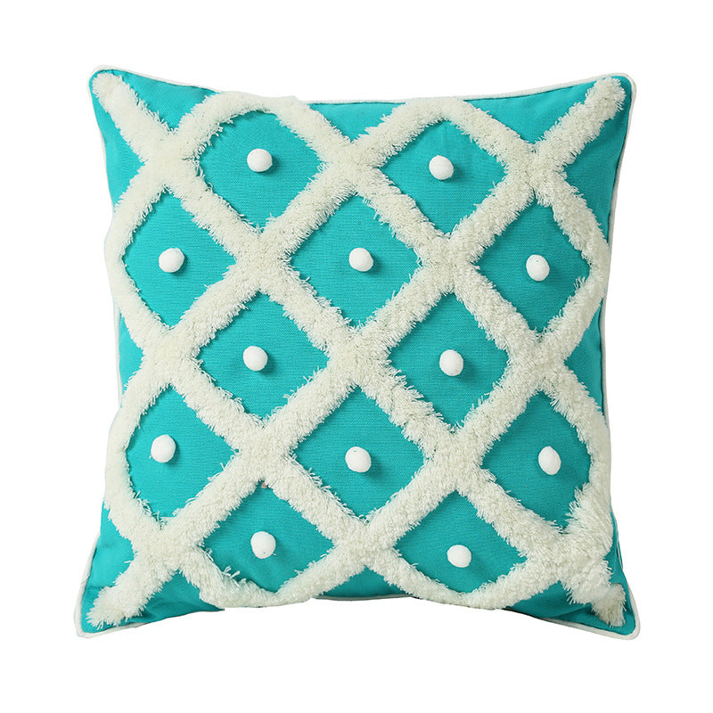 Tufted Moroccan-style pillow cover, view 4 - MRSLM
