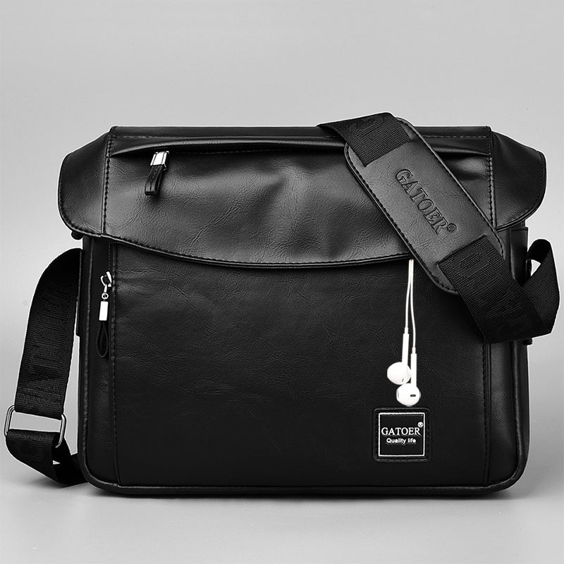 men's PU messenger bag, view 4 - MRSLM