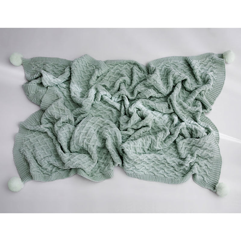 Soft knit throw blanket and pillow cover, view 3 - MRSLM
