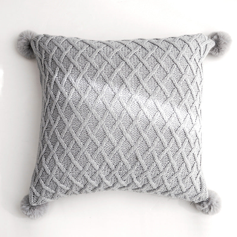Soft knit throw blanket and pillow cover, view 6 - MRSLM