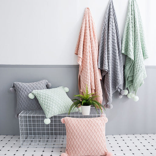 Soft knit throw blanket and pillow cover - MRSLM