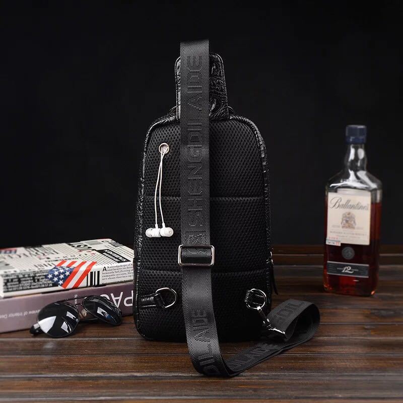 crocodile pattern chest bag, view 4 - MRSLM