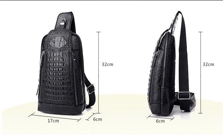 crocodile pattern chest bag, view 7 - MRSLM
