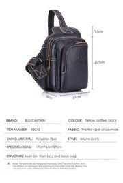 Men's leather messenger bag, view 2 - MRSLM