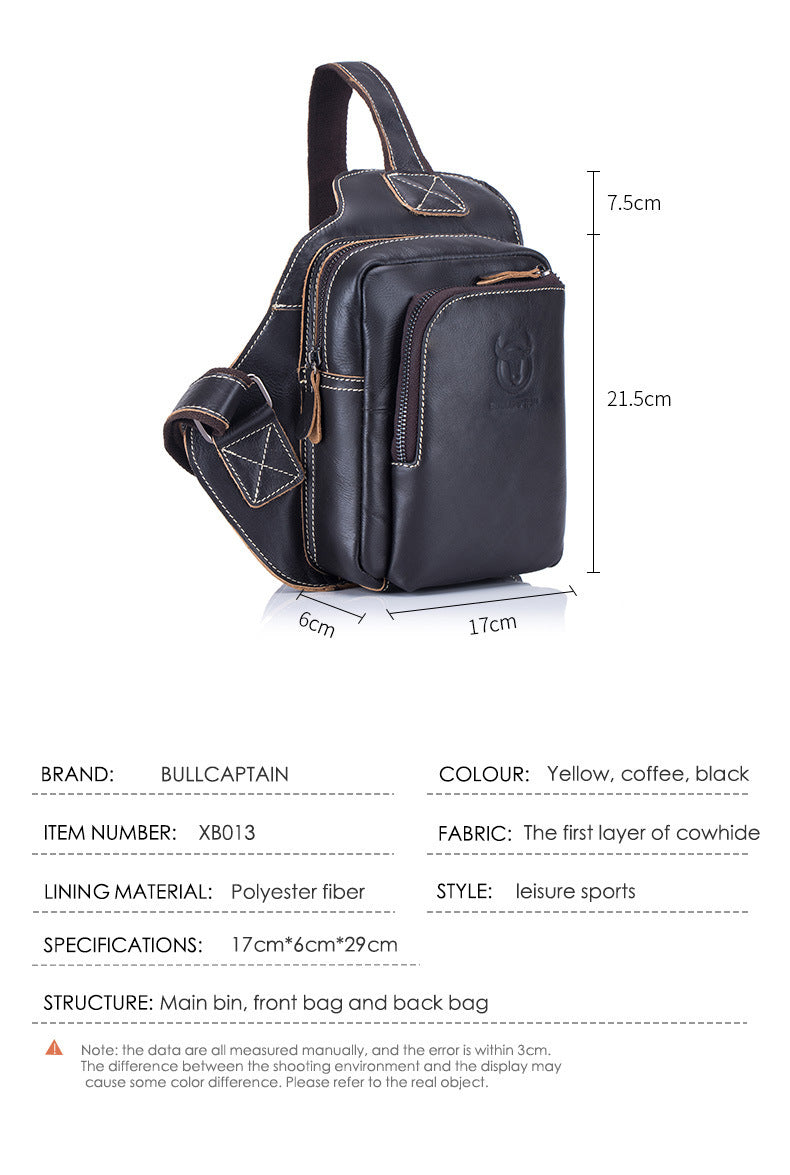 Men's leather messenger bag, view 2 - MRSLM