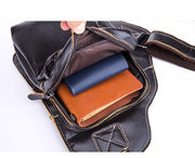 Men's leather messenger bag, view 5 - MRSLM