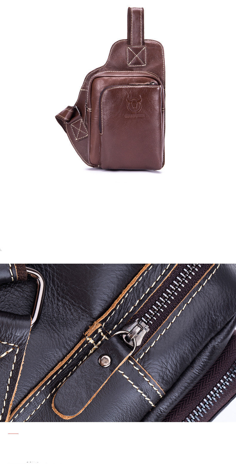 Men's leather messenger bag, view 9 - MRSLM