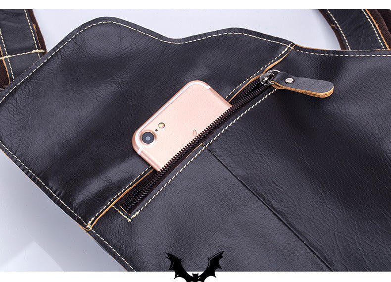 Men's leather messenger bag, view 8 - MRSLM