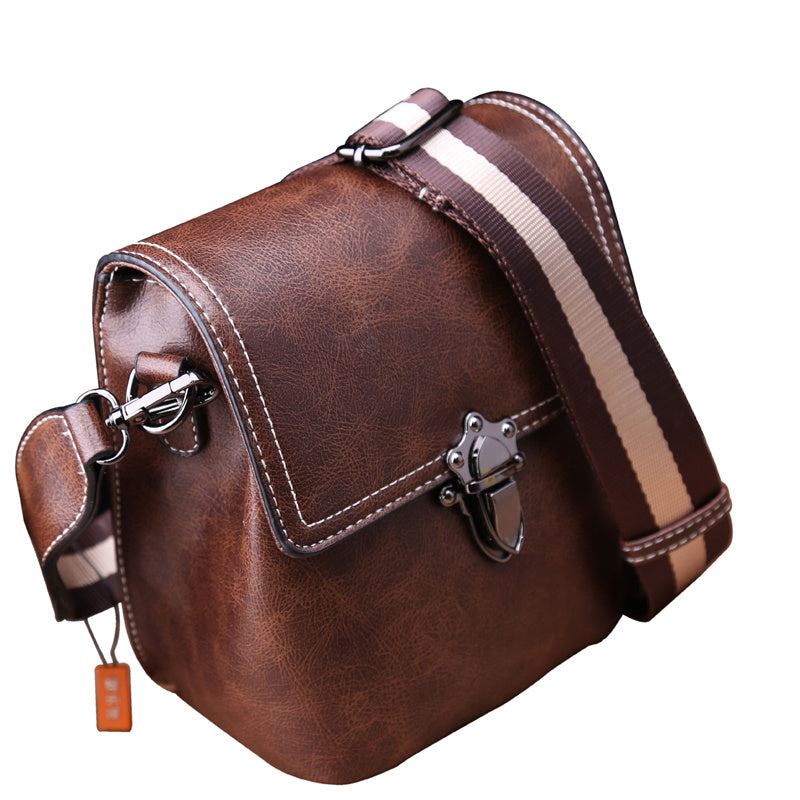 small leather messenger bag, view 5 - MRSLM