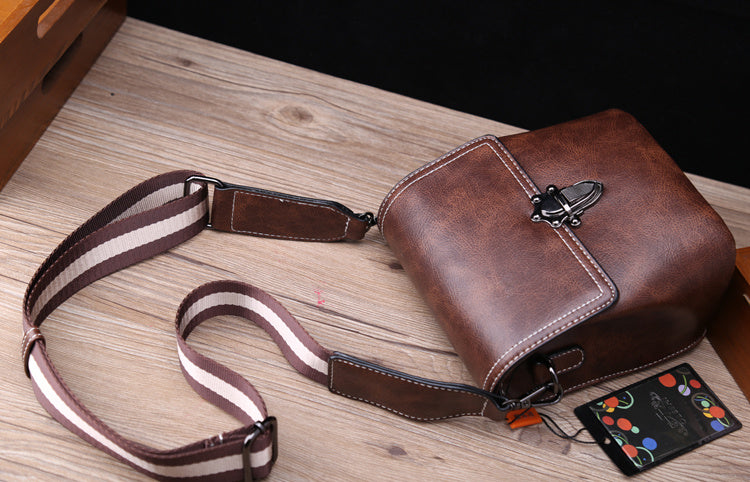 small leather messenger bag, view 3 - MRSLM