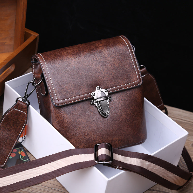 small leather messenger bag, view 4 - MRSLM