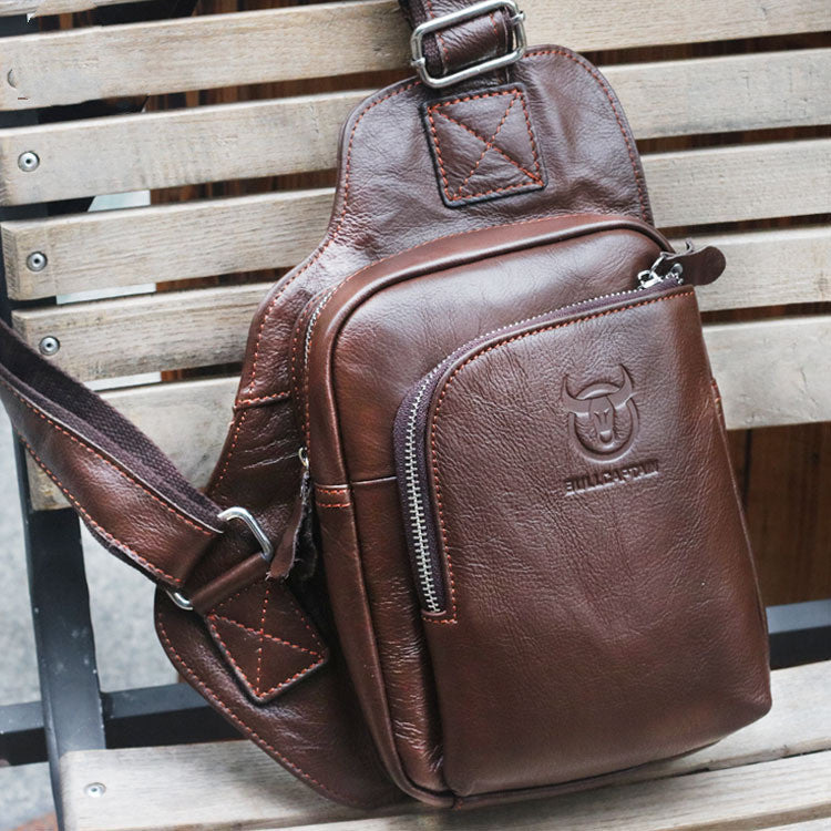 Men's leather messenger bag, view 11 - MRSLM