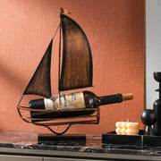 Iron sailboat wine rack, view 4 - MRSLM