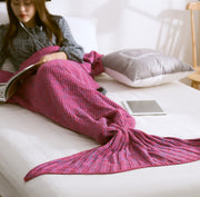 Knitted mermaid tail blanket, view 9 - MRSLM